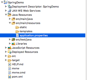 application.properties file of spring boot